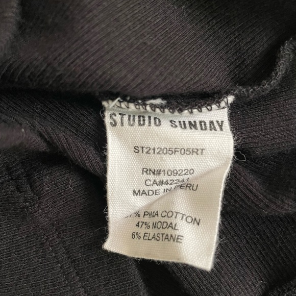 Studio Sunday Black Ribbed Muscle Tank Top Size XS - Picture 6 of 6